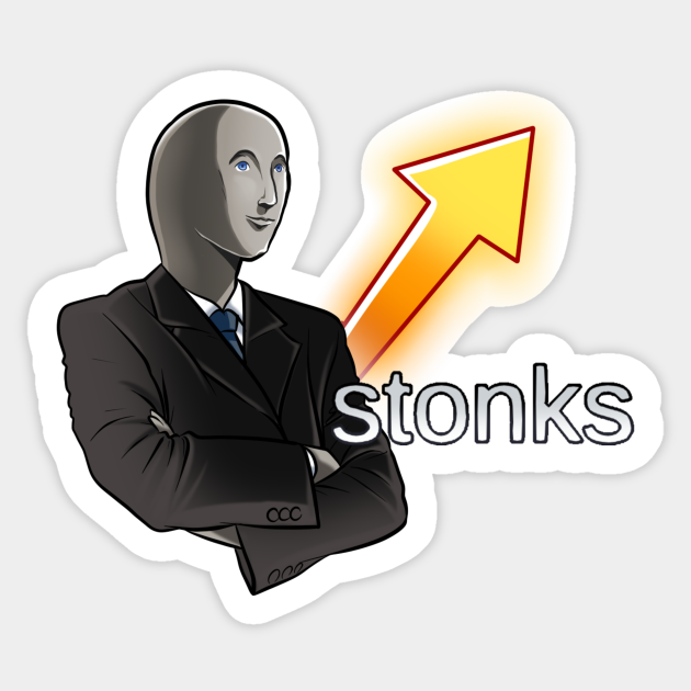 Stonks - Meme - Sticker | TeePublic